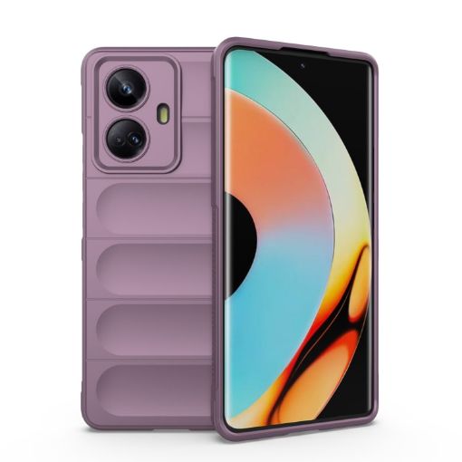 Realme 10 Pro+ 5G Magic Shield TPU Flannel Phone Case - Purple - 1
