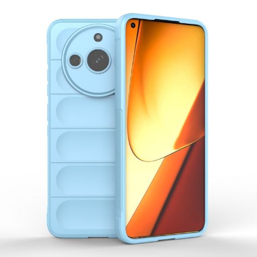 Realme 11 5G Magic Shield TPU + Flannel Phone Case - Light Blue - 1