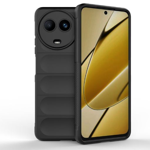 Realme 11 5G Global Magic Shield TPU + Flannel Case Black - 1