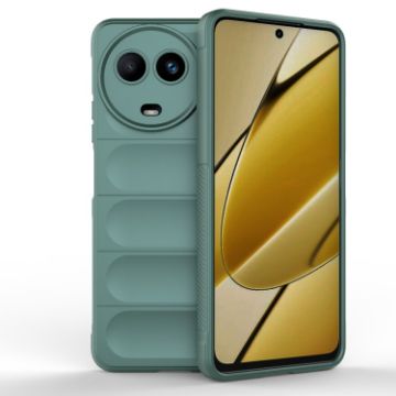Realme 11 5G Global Magic Shield TPU Flannel Case - Dark Green - 1