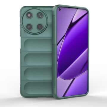 Realme 11 4G Global Magic Shield TPU Flannel Case - Dark Green - 1