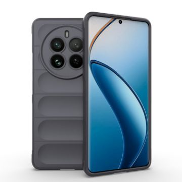 Realme 12 Pro 5G/12 Pro+ Magic Shield TPU Flannel Case - Dark Grey - 1