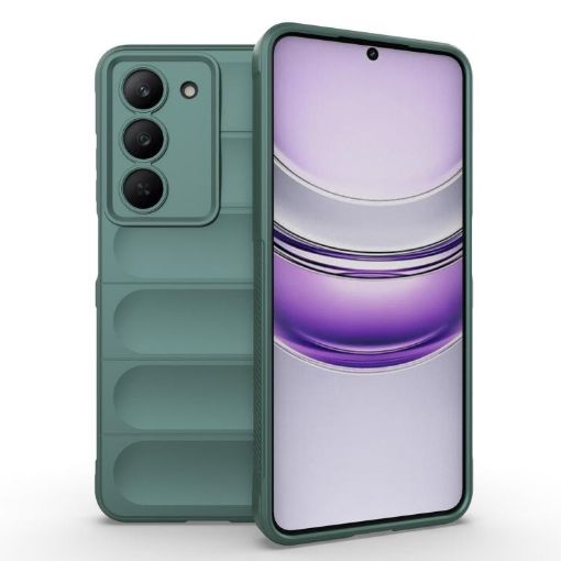 Realme V60 Pro/14x 5G Global Magic Shield TPU Flannel Case Dark Green - 1