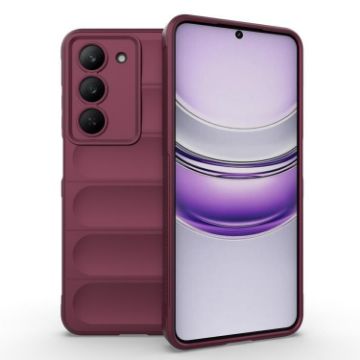 Realme V60 Pro/14x 5G Wine Red Magic Shield TPU + Flannel Case - 1