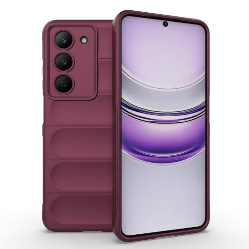 Realme V60 Pro/14x 5G Wine Red Magic Shield TPU + Flannel Case - 1