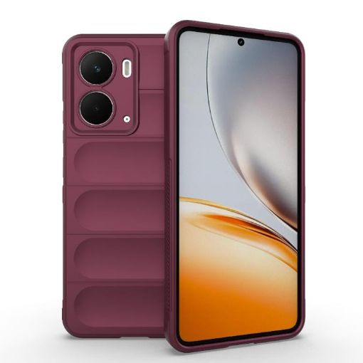 Realme P3 5G Global Magic Shield TPU + Flannel Case - Wine Red - 1