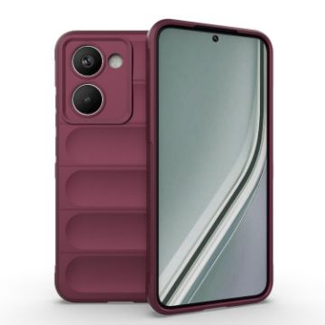 Realme P3 Ultra 5G Wine Red Magic Shield TPU Flannel Phone Case - 1