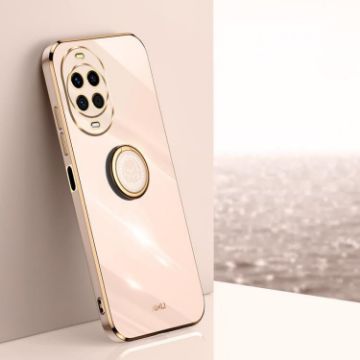 Huawei Nova 14 Pink 6D Electroplate TPU Case with Ring Holder - 1