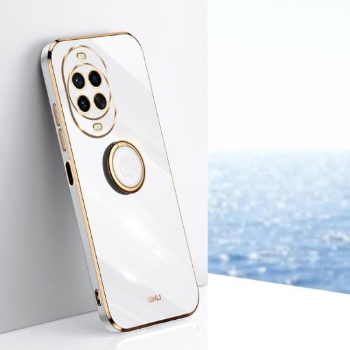 Huawei Nova 14 Ultra XINLI 6D TPU Phone Case with Ring Holder - White - 1