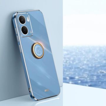 Realme Neo7X XINLI 6D Electroplate TPU Case with Ring Holder - Blue - 1
