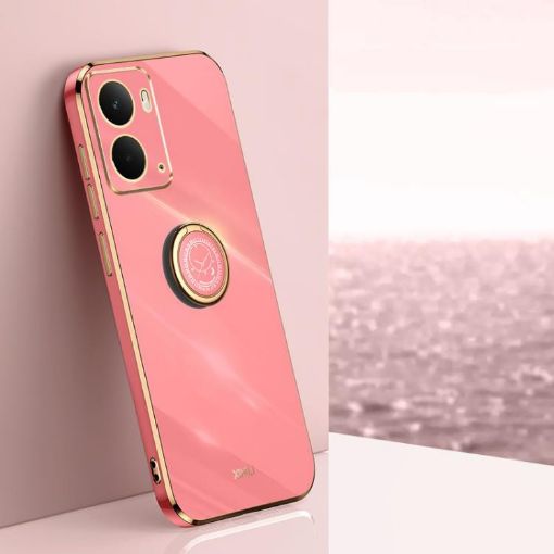 Realme Neo7X XINLI 6D Electroplate TPU Case with Ring Holder - Red - 1