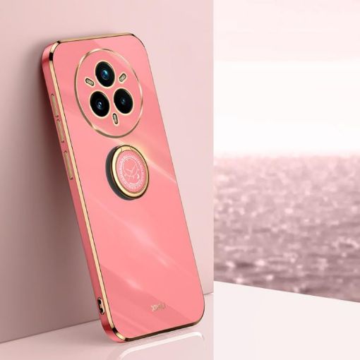 Realme14 Pro+ XINLI 6D Electroplate TPU Case with Ring Holder - Red - 1