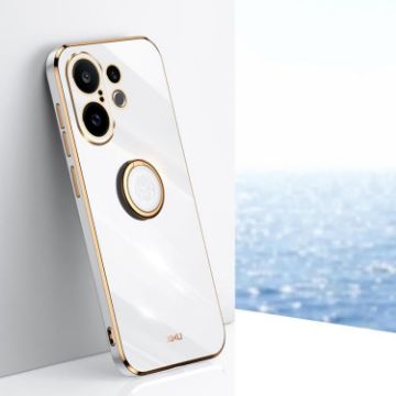 Vivo S30 Pro Mini 5G XINLI 6D TPU Phone Case with Ring Holder White - 1