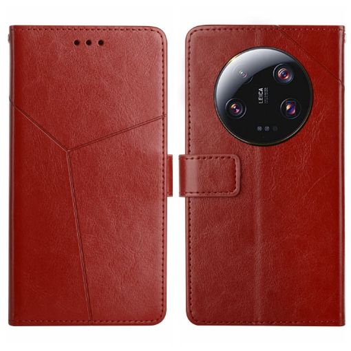 Xiaomi 14 Ultra Y-Pattern Flip Leather Phone Case - Brown - 1