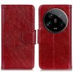 Xiaomi 14 Ultra Red Nappa Texture Leather Flip Phone Case - 1