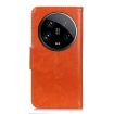 Xiaomi 14 Ultra Orange Nappa Texture Leather Flip Phone Case - 4
