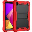 TCL Tab 8 LE Shockproof Silicone Hybrid PC Case with Holder - Black/Red - 2