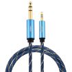 EMK 3.5mm to 6.35mm Gold Plated AUX Cable 1m Dark Blue for PC/X-BOX/PS3 - 1