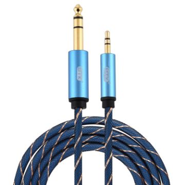 EMK 3.5mm to 6.35mm Gold AUX Cable 2m for PC/X-BOX/PS3/CD/DVD - 1