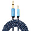 EMK 3.5mm to 6.35mm Gold Plated AUX Cable 3m Dark Blue for PC/X-BOX/PS3 - 1