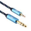 EMK 3.5mm to 6.35mm Gold Plated AUX Cable 3m Dark Blue for PC/X-BOX/PS3 - 2