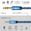 EMK 3.5mm to 6.35mm Gold Plated AUX Cable 3m Dark Blue for PC/X-BOX/PS3 - 5