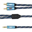 EMK 3.5mm to 2 RCA Gold Plated Audio Cable 1m Dark Blue - 3