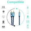 EMK 3.5mm to 2 RCA Gold Plated Audio Cable 1m Dark Blue - 5