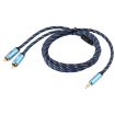 EMK 3.5mm to 2 RCA Gold Plated Audio Cable 3m Dark Blue - 4