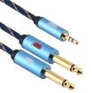 EMK 3.5mm to 2x6.35mm Gold AUX Cable 1m for PC/X-BOX/PS3/CD/DVD - 2