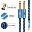 EMK 3.5mm to Dual 6.35mm Gold AUX Cable 3m Dark Blue for PC/X-BOX/PS3/CD/DVD - 5