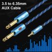 EMK 3.5mm to Dual 6.35mm Gold AUX Cable 3m Dark Blue for PC/X-BOX/PS3/CD/DVD - 8