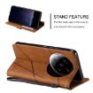 Xiaomi 14 Ultra Brown Leather Phone Case - Skin Feel Splicing Cover - 6