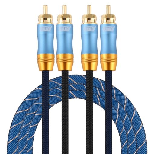 EMK 1.5m RCA Male to Male Gold Plated Audio Cable for TV/Amplifier/DVD - 1