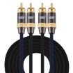 EMK 5m RCA Male to Male Gold Plated Audio Cable for TV/Amplifier/DVD - 1