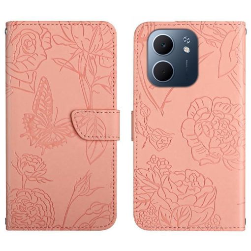 OPPO A5x 4G/5G Global Butterfly Embossed Flip Leather Case Pink - 1