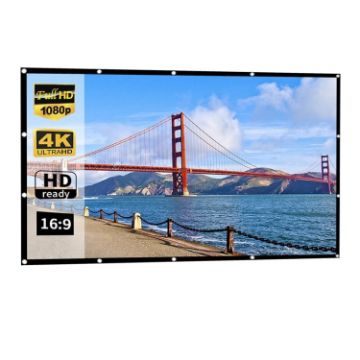 150" 16:9 Folding Polyester Projector Film Curtain - Simple & Thin - 1