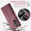 Samsung Galaxy A34 5G CaseMe 023 Butterfly Leather Case Wine Red - 6