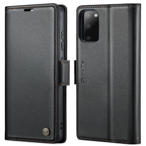 Samsung Galaxy S20 CaseMe 023 Butterfly Buckle RFID Leather Case Black - 1