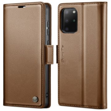 Samsung Galaxy S20+ CaseMe 023 Butterfly Buckle RFID Leather Case Brown - 1