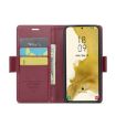 Samsung Galaxy S22+ 5G CaseMe 023 Leather RFID Phone Case - Wine Red - 4