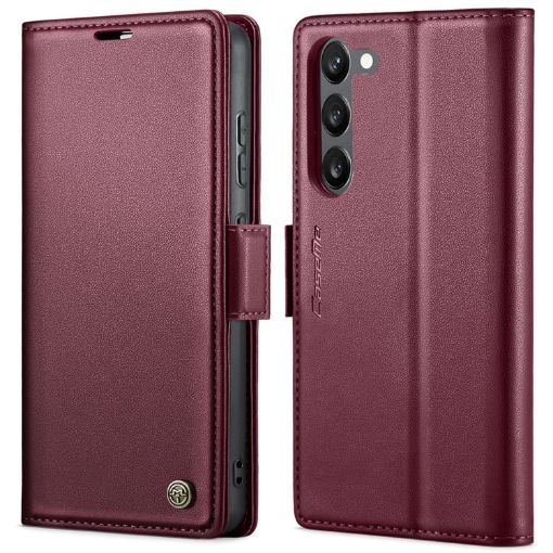 Samsung Galaxy S23 5G CaseMe 023 Leather Case RFID Anti-theft Wine Red - 1