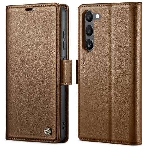 Samsung Galaxy S23+ 5G CaseMe 023 Leather RFID Phone Case Brown - 1
