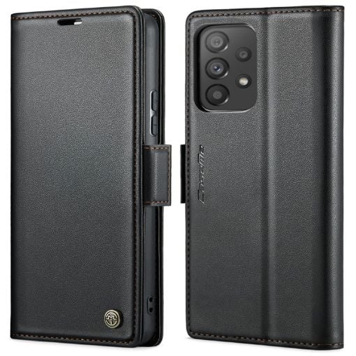 Samsung Galaxy A53 CaseMe 023 Butterfly Buckle RFID Leather Case Black - 1