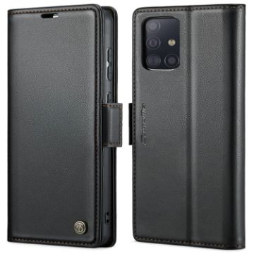 Samsung Galaxy A51/M40s CaseMe 023 Leather Case, RFID Anti-theft, Black - 1