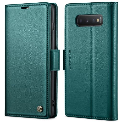 Samsung Galaxy S10 CaseMe 023 Butterfly Buckle RFID Leather Case Blue - 1