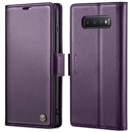 Samsung Galaxy S10+ CaseMe 023 Butterfly Buckle RFID Leather Case Purple - 1
