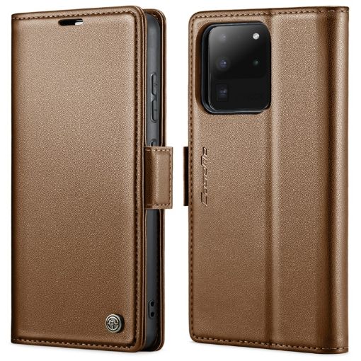 Samsung Galaxy S20 Ultra CaseMe 023 Leather RFID Phone Case Brown - 1