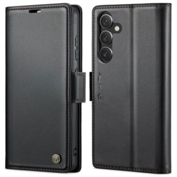 Samsung Galaxy A55 CaseMe 023 Butterfly Buckle RFID Leather Case Black - 1