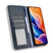 TCL 605/60 SE Blue Leather Phone Case with Magnetic Buckle Retro Texture - 4